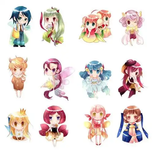 画12星座少女q版,十二星座画画排名