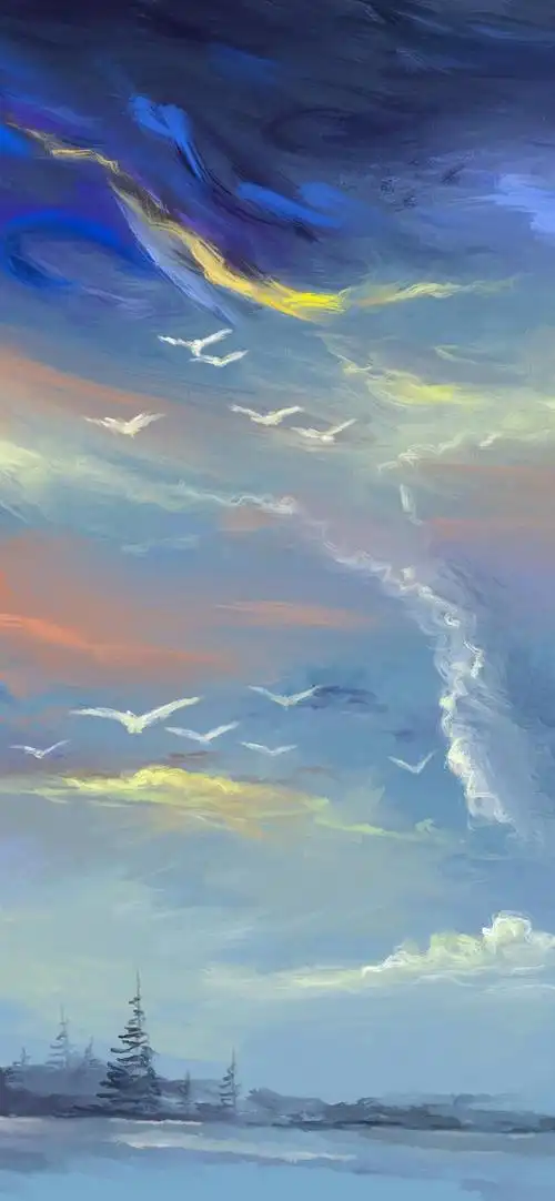 多彩壁纸619期|油画手绘风景图片手机壁纸 高清壁纸无水印