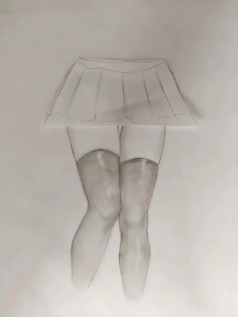 手绘 #临摹 #黑丝 #画腿 #漫画腿 - 抖音