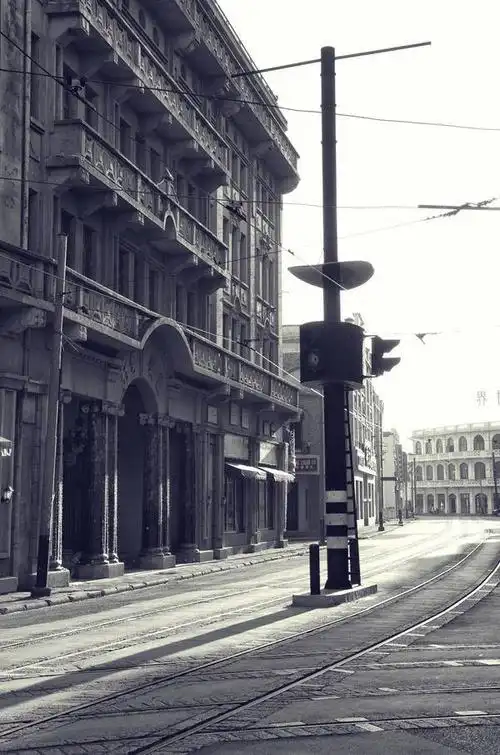 斑驳老建筑 老上海南京路 南京路旧照片 复古怀旧民国老照片 民国老