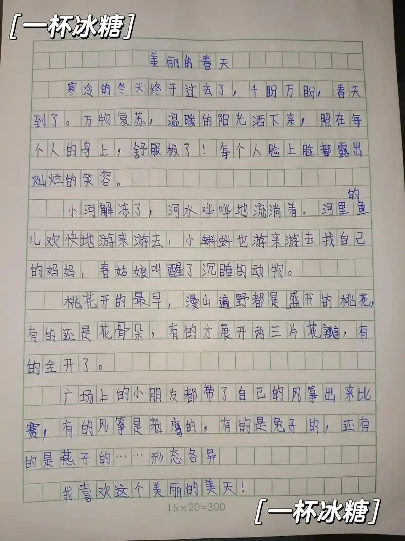 300字美丽的春天优秀作文 300字美丽的春天优秀作文