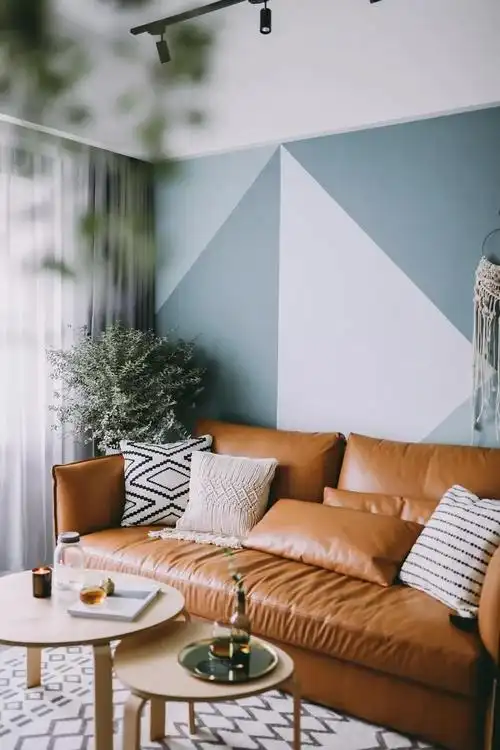 的墙面,那么也可以考虑把这面墙设计成一个整体去刷不同颜色的墙面漆