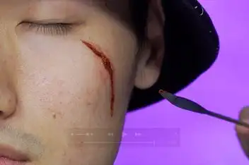 影视特效化妆教程 恐怖人皮拉链脸_百度视频搜索