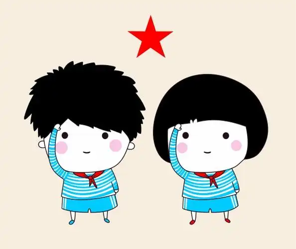 敬礼少年矢量素材