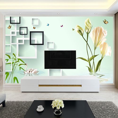 5d客厅电视背景墙壁纸现代简约3d立体无纺布墙纸8d壁画影视墙壁纸