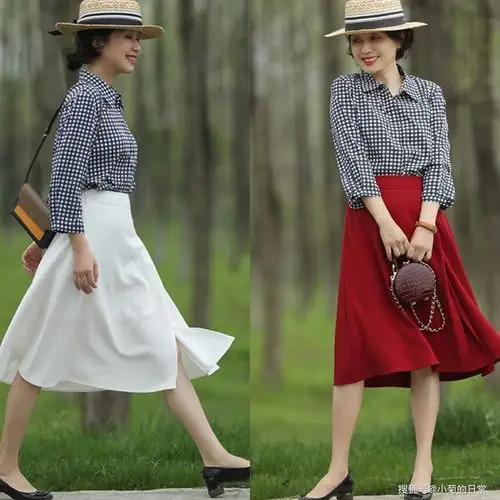 40,50女人,夏天裙子要穿"宽轮廓"的,不勒不紧不闷热_女生