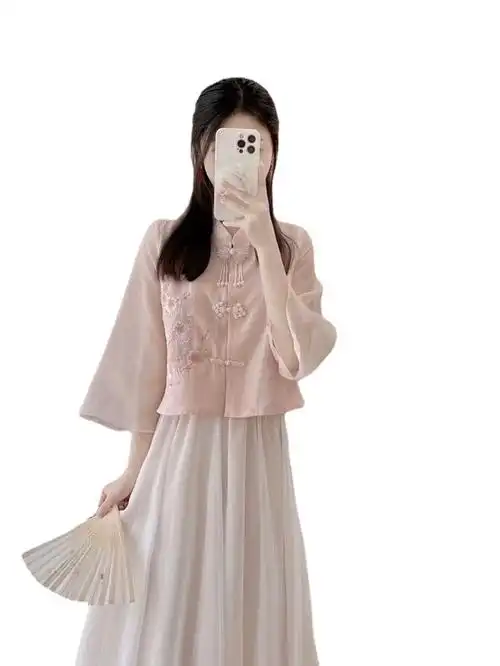 超仙汉服改良版女装茶服仙气禅意穿搭江南风连衣裙国风套装新中式