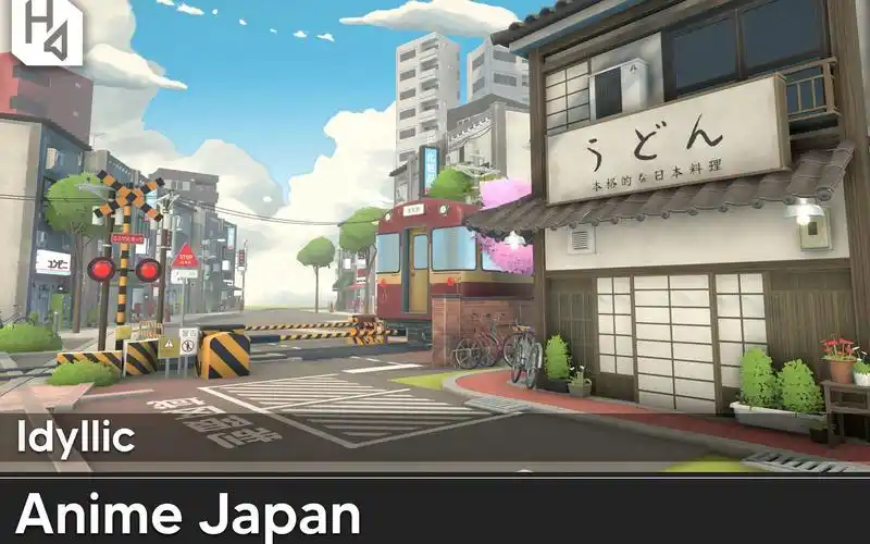【unity素材推荐】风格化卡通动漫日本街道城市场景 idyllic anime