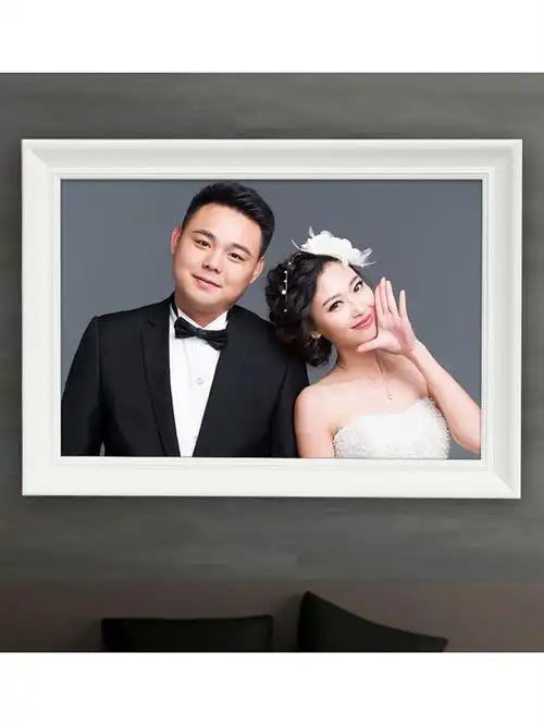 相框桌摆照片背板架摆台支撑架塑料支架相架大小号白婚纱照相框放大挂