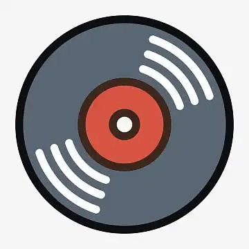 灰色手绘圆形唱片元素