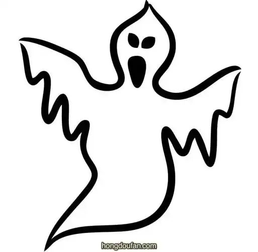 10张万圣节披着白色床单的小鬼卡通简笔画