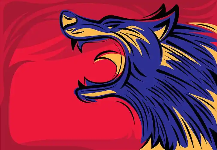 愤怒的狼咆哮矢量/psd下载