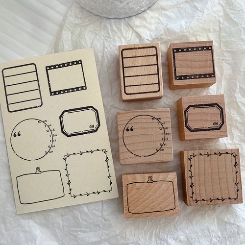 复古木质手帐边框印章文艺基础百搭花边对话框手账素材装饰印章