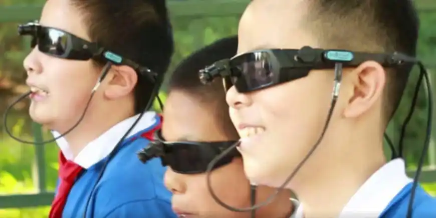 外国人发明黑科技眼镜, 这伟大发明造福了盲人, 戴上就能重见光明