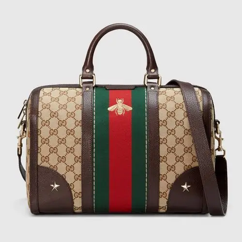 gucci 古驰 vintage web 中号 经典蜜蜂刺绣 单肩包