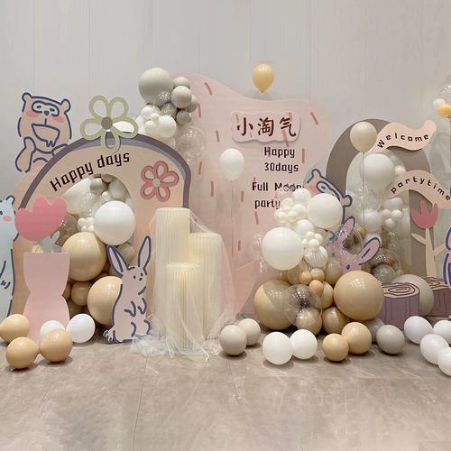 宝宝一周岁生日布置kt板中式百日宴百天背景墙抓周气球场景背景板