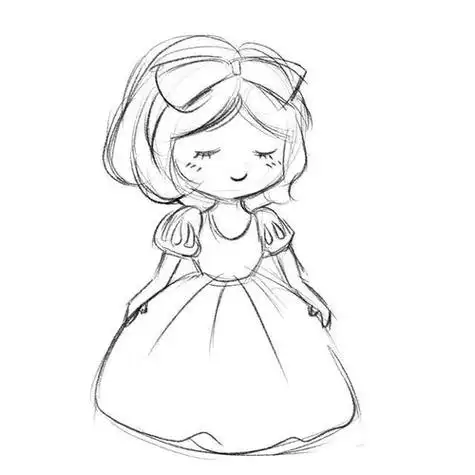 七岁小孩公主简笔画简单