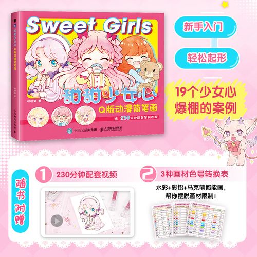 甜甜少女心 q版动漫简笔画 萌少女二次元手绘画画入门
