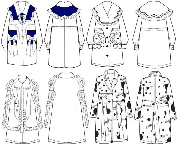 服装款式图大衣外套