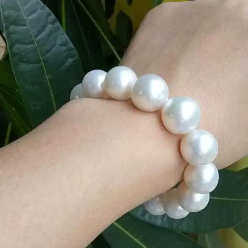 8-9mm 珍珠手链天然南洋金珍珠粉母贝珍珠正圆强光项链手链时尚手串手