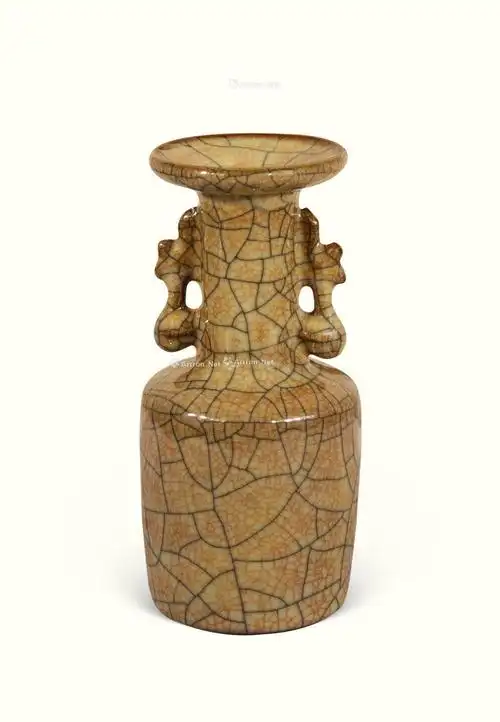 【宋代 哥窑黄釉双凤耳瓶】拍卖品_图片_价格_鉴赏_元代以前陶瓷_雅昌