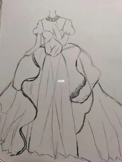 简笔画礼服#婚纱礼服  #最美礼服