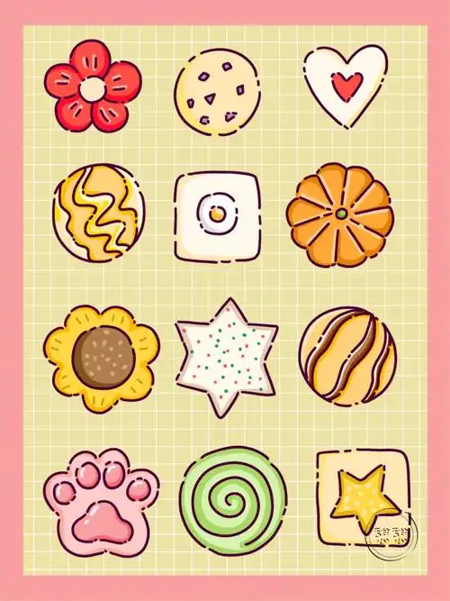 45饼干零食简笔画两种方法画零食过程