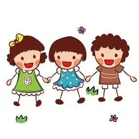 手拉手可爱儿童