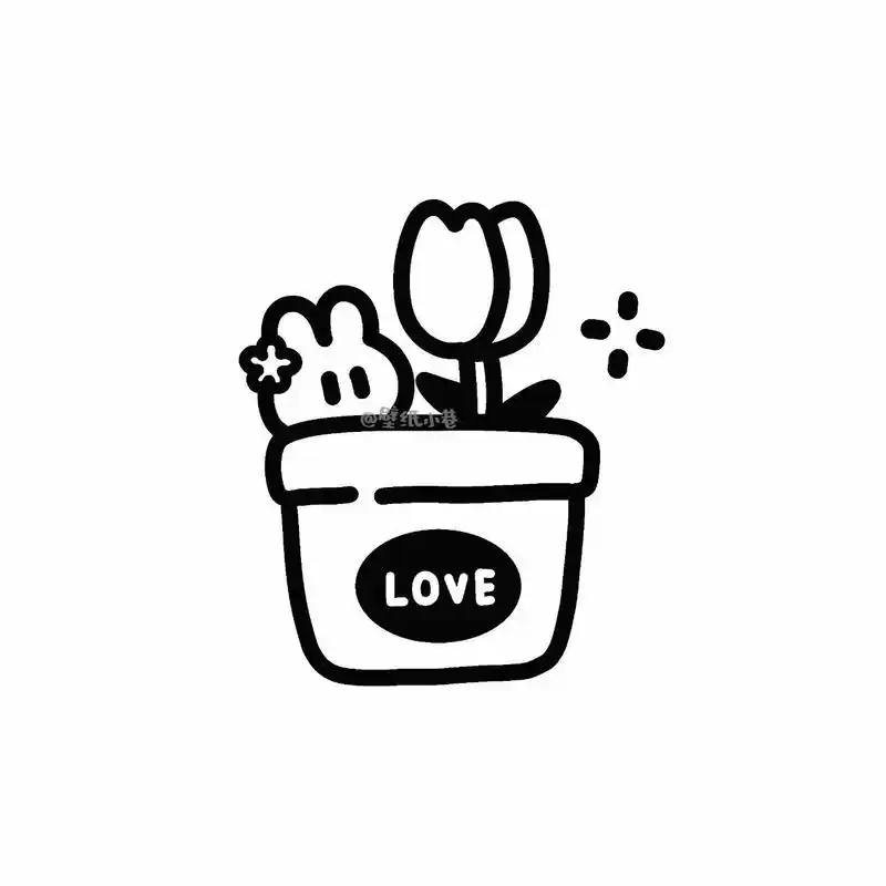 原创 | 黑白简笔画 ins风 背景图 线条 头像 禁止临摹印制商用二改