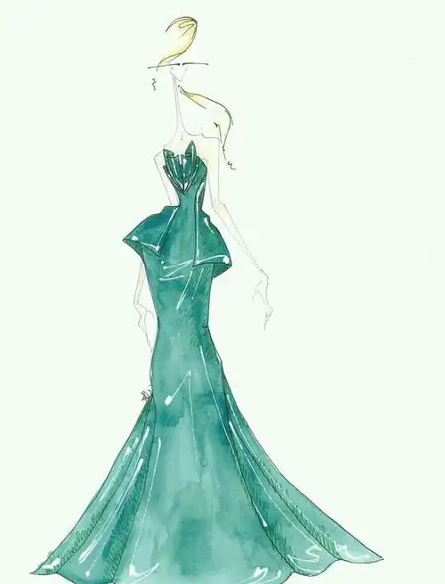 分享一组婚纱礼服手绘作品