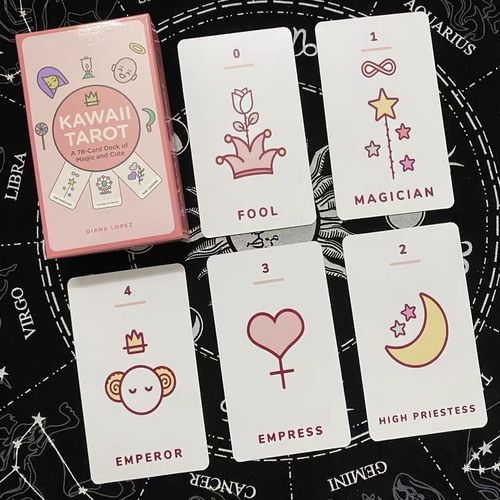 进口英文卡牌kawaii tarot卡哇伊可爱卡罗牌塔书桌游韦特送翻译