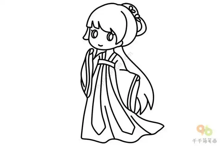 简笔画古装可爱古代公主画全身怎么画古代公主画全身简笔画简单易画