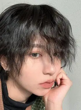 网红同款锡纸烫烟花烫日系少女假发