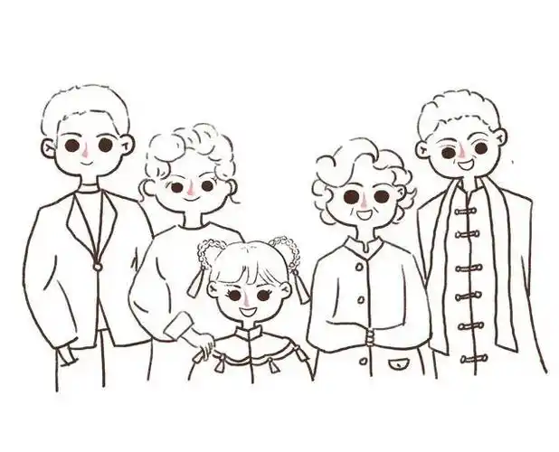 教你画一张可可爱爱的全家福