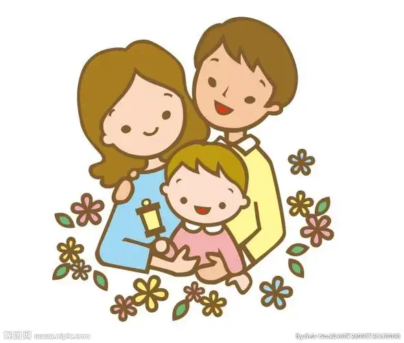 键 词一家三口 家庭 美满 幸福 简笔画 线条 线描