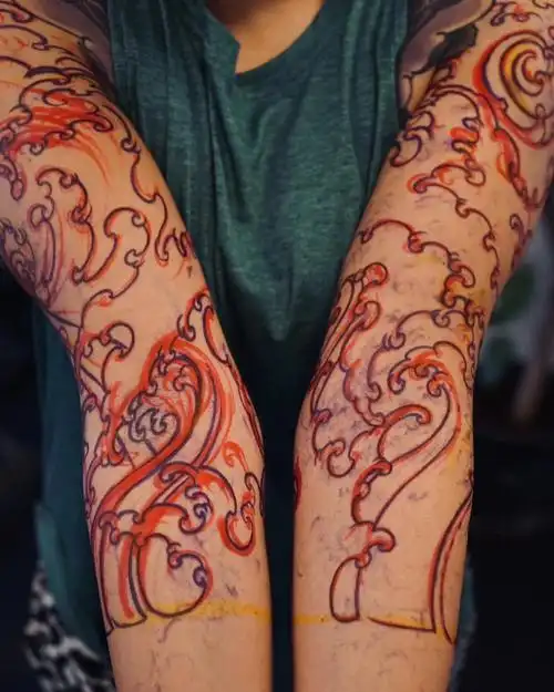 传统纹身61水浪