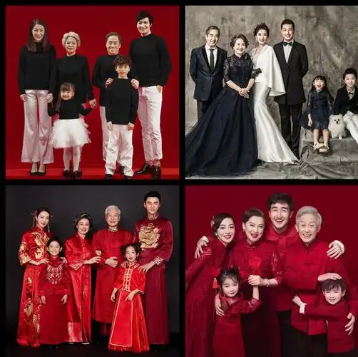 2020新款影楼拍照全家福一家六口新年家庭装亲子照主题摄影服装