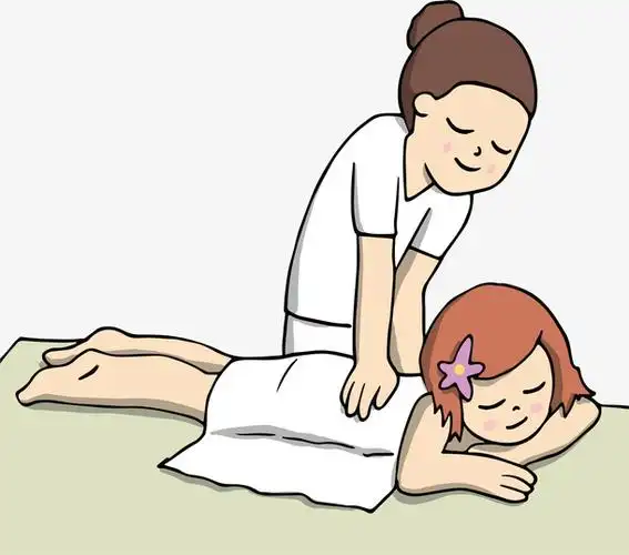 美容卡通小人按摩