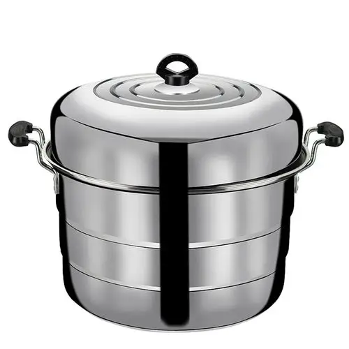 美仕威 42cm不锈钢三层大蒸锅 加厚多层汤锅 多功能 蒸馒头锅具