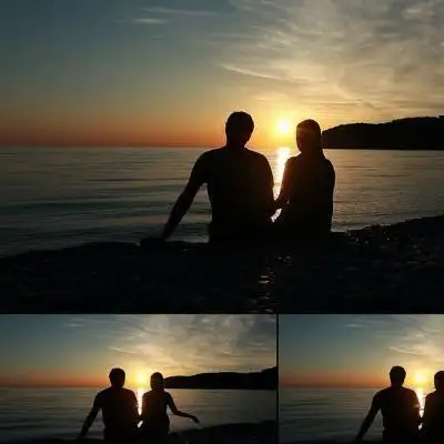 情侣头像海边图片沙滩情侣头像图片大全