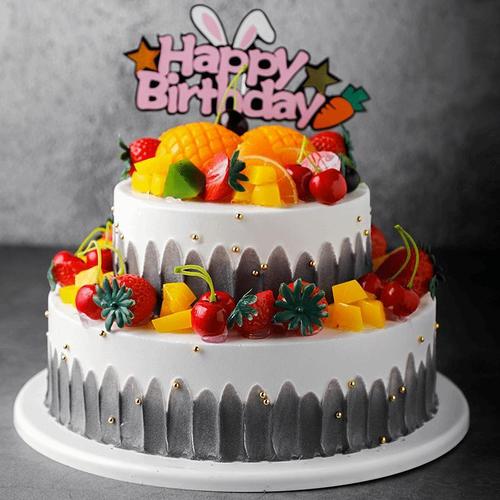 双层欧式水果生日蛋糕模型仿真2020新款网红塑胶假蛋糕样品t149【4月1