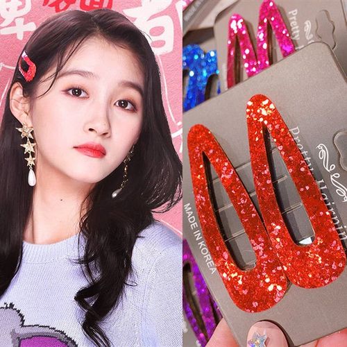 王牌对王牌关晓彤同款发卡女少女一字夹子头饰刘海夹网红红色发夹