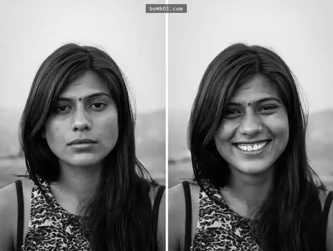 张表情对比图证明「一个笑容的力量」就能改变大家面对陌生人时的感觉