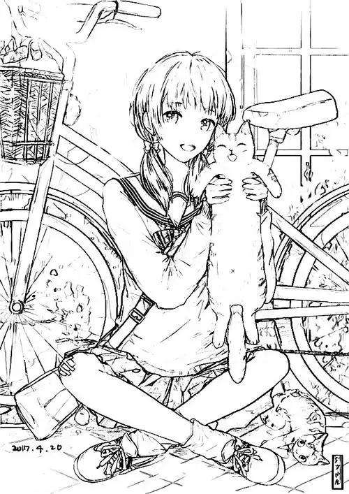 二次元动漫线稿