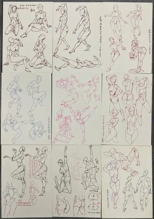 线性速写  #零基础学画画  #手绘教程  #手绘  #速写人体结构