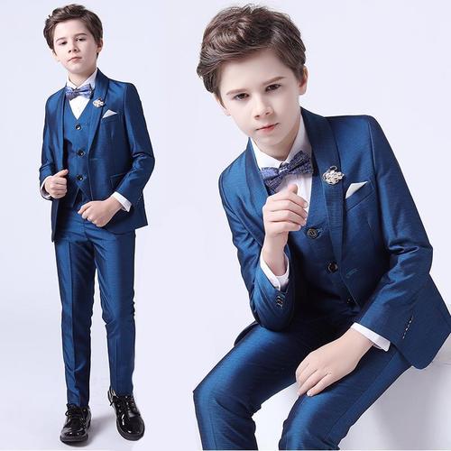 儿童西装套装花童三件套小男孩钢琴礼服小孩演出韩版帅气男童西服