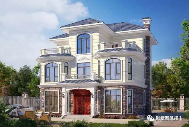 三层农村别墅1212米外观大气漂亮带大露台设计时尚经典