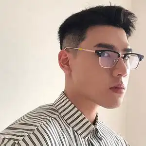 潮牌黑框眼镜架男图片