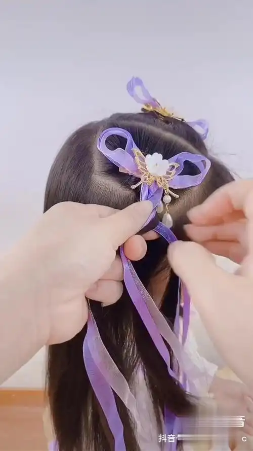 儿童日常简单发型 编发教程古风发型 三股辫就能扎好的古风发型-时尚