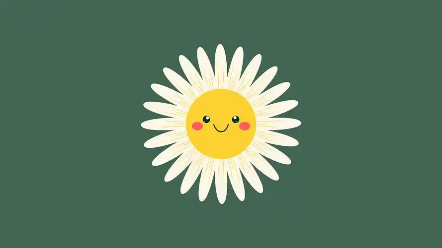 卡通雏菊简约电脑壁纸图0